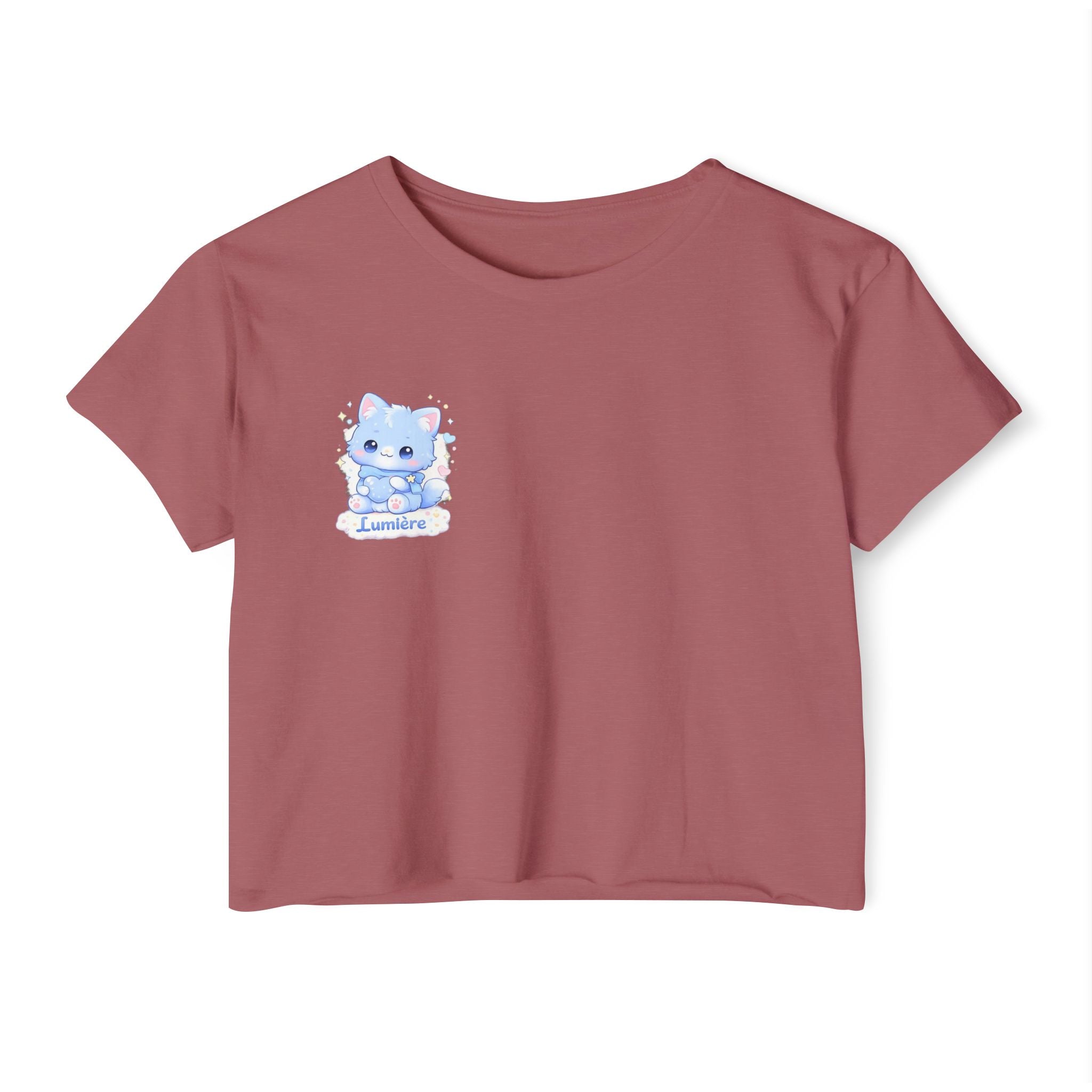Lumière™ Cat Crop Top | Plush & Paws Character Tee