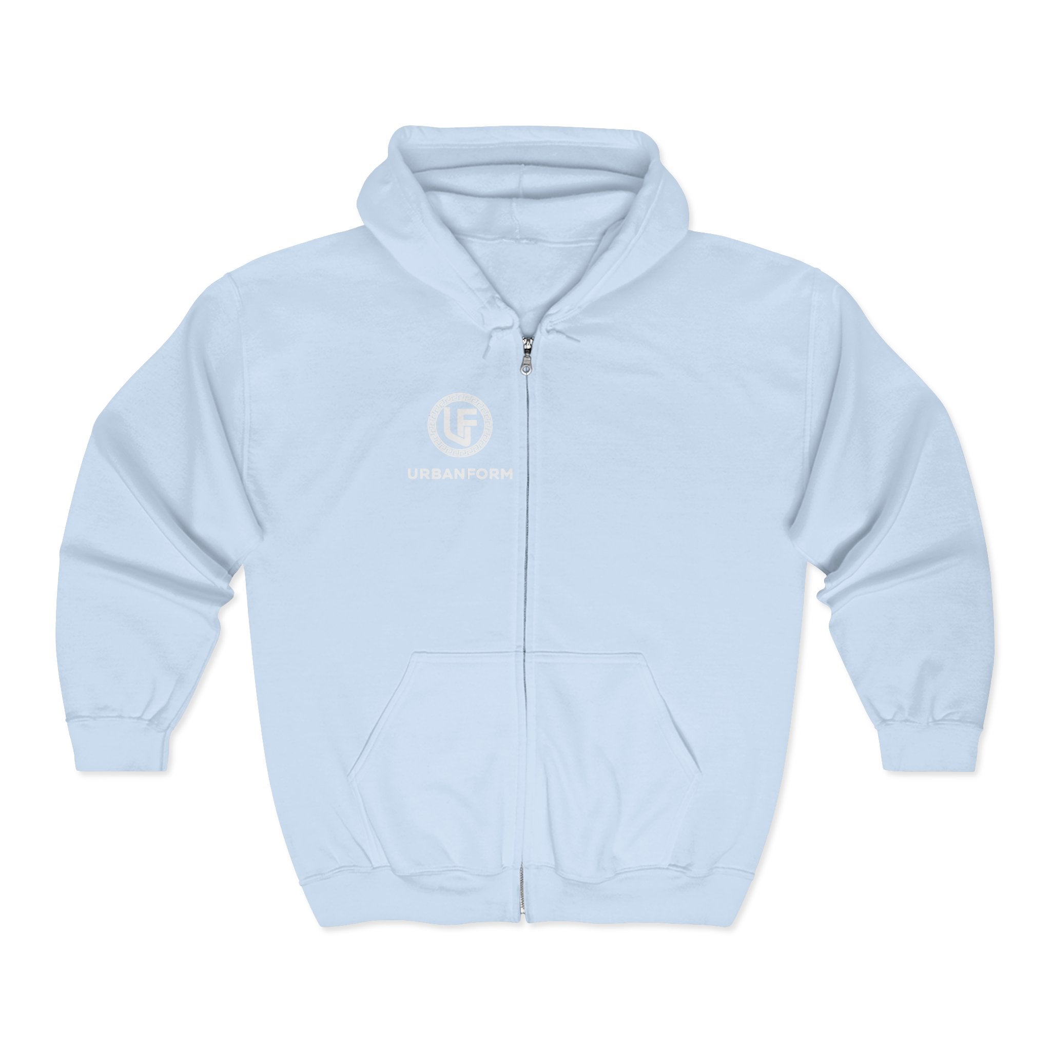 URBANFORM Logo Zip Hoodie | Minimal Branded Full-Zip Sweatshirt