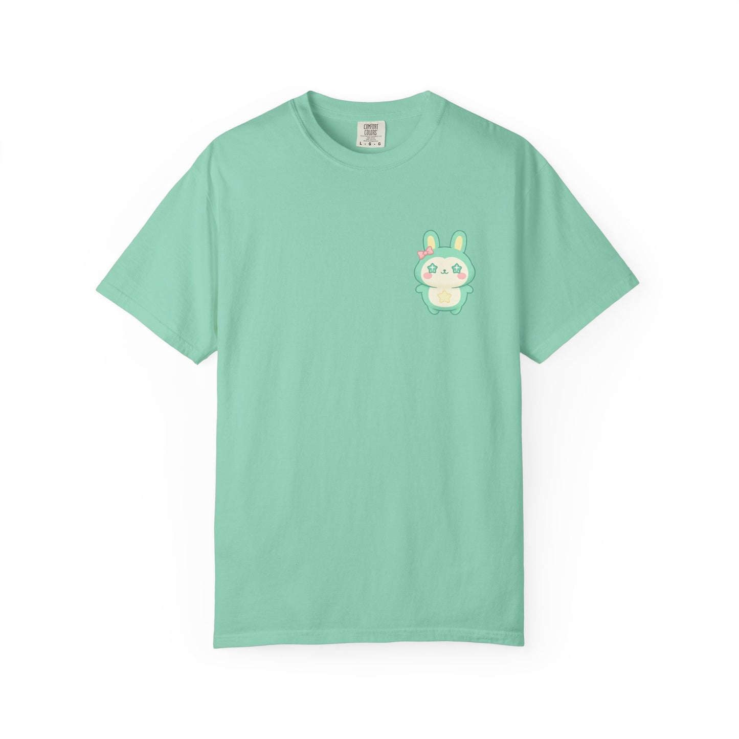 Mint Kawaii Bunny Pocket T-Shirt | Cute Pastel Rabbit Chest Print