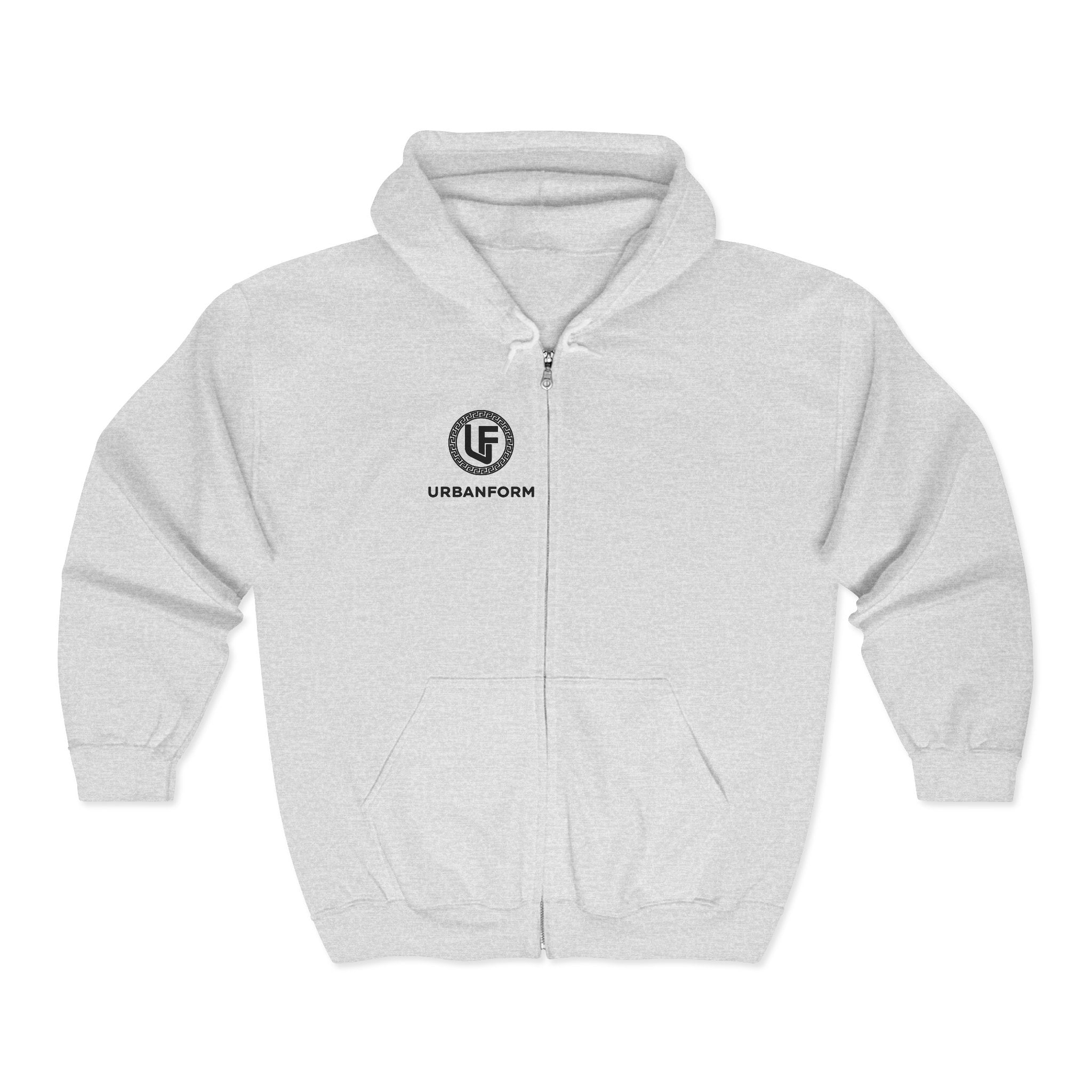 URBANFORM Logo Zip Hoodie | Minimal Branded Full-Zip Sweatshirt