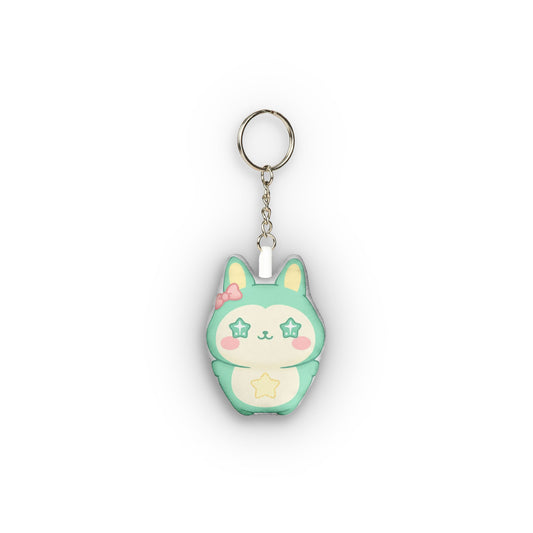 Cute Star-Eyed Cat Mini Plush Keychain — Custom Shape Plush Charm