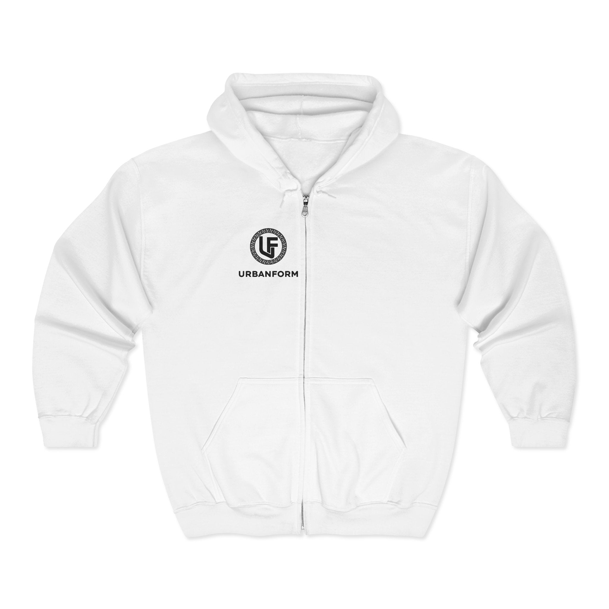 URBANFORM Logo Zip Hoodie | Minimal Branded Full-Zip Sweatshirt