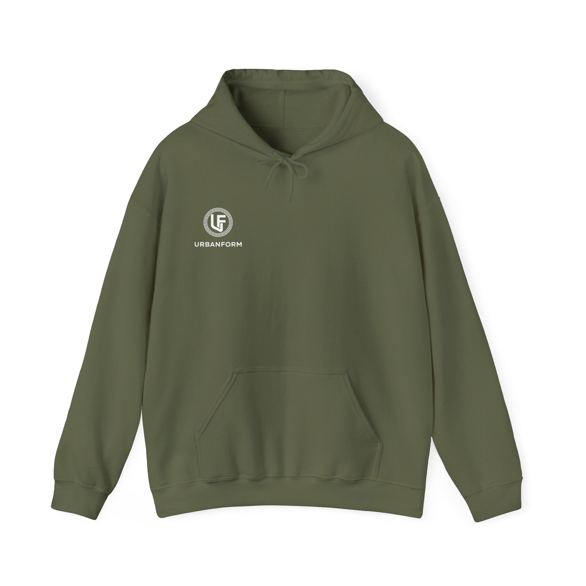 URBANFORM Minimal Logo Hoodie | Small Chest Emblem Pullover