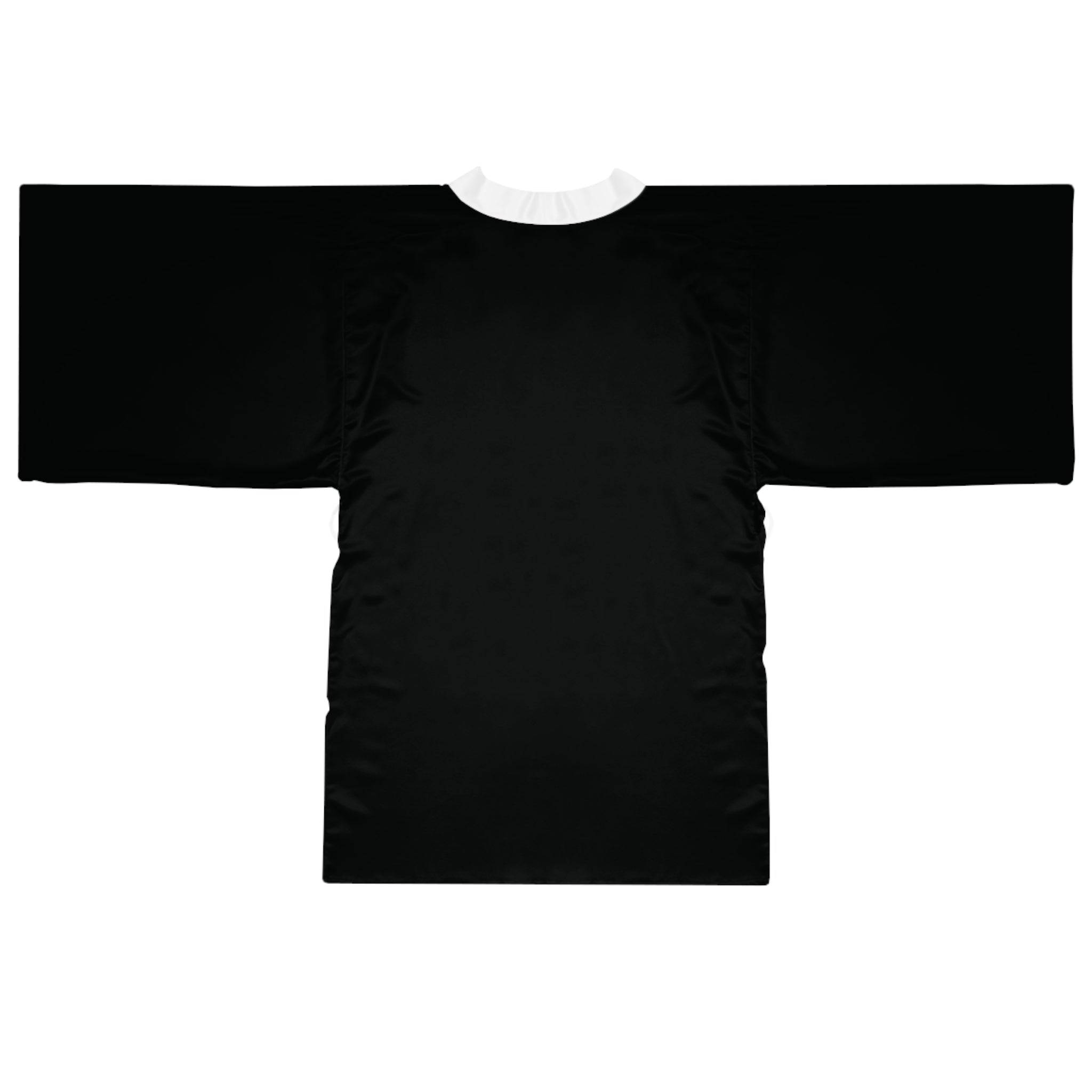 URBANFORM Black Kimono Robe | Minimal Logo Long Sleeve Lounge Jacket