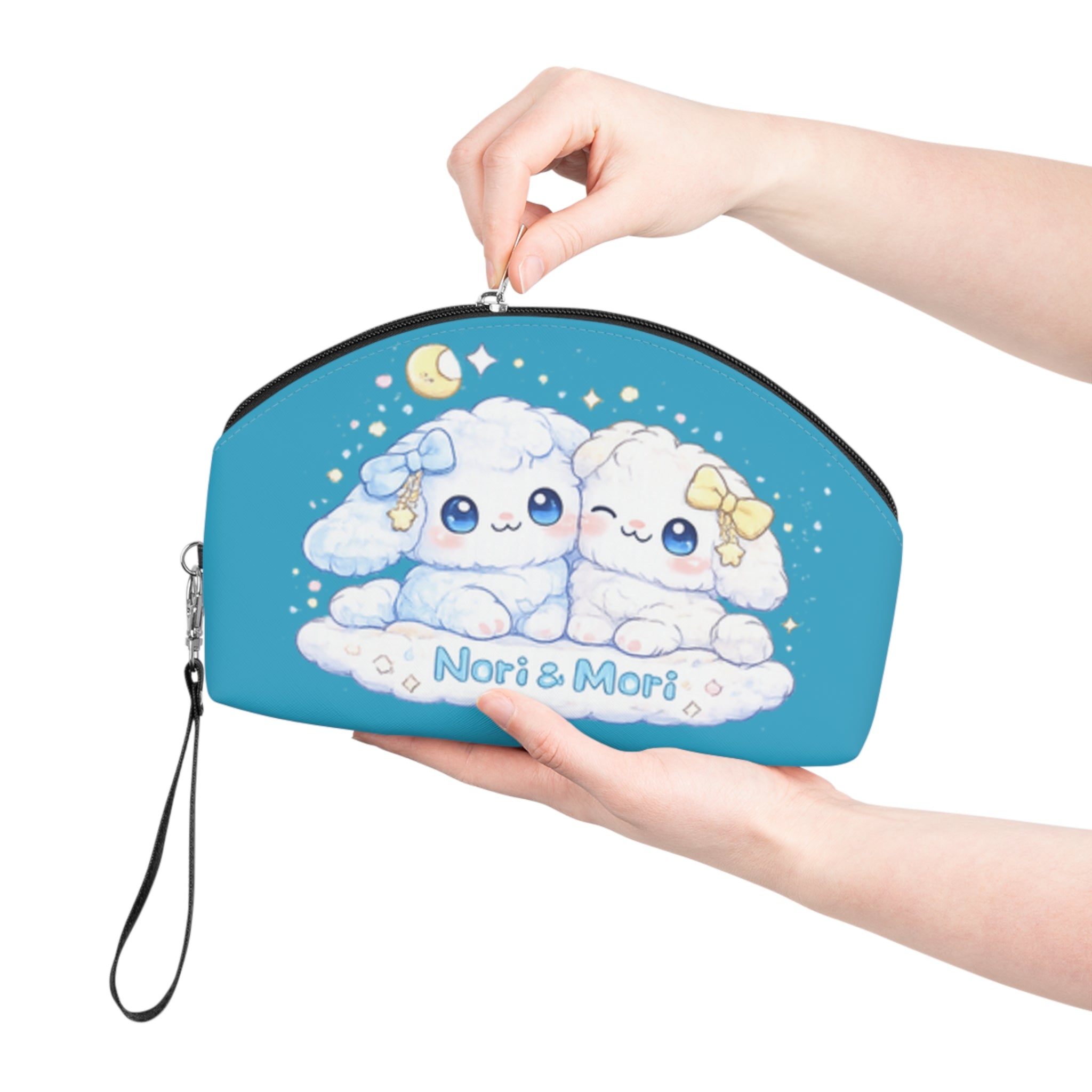 Cute Plush Bunny Makeup Bag — 'Nori & Mori' Kawaii Cosmetic Pouch
