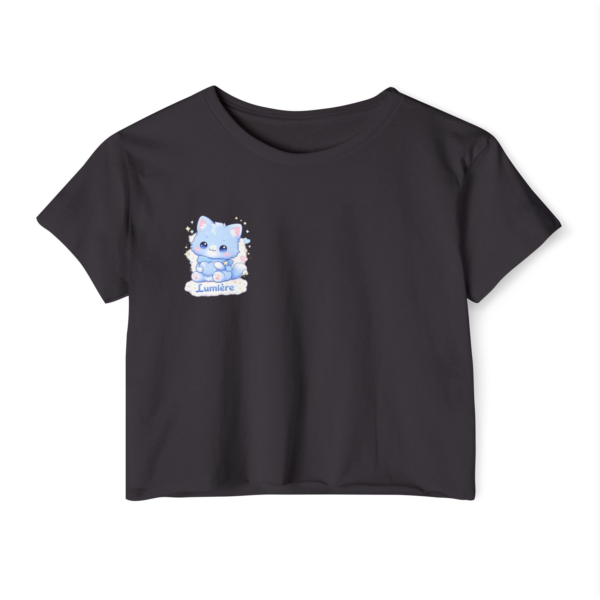 Lumière™ Cat Crop Top | Plush & Paws Character Tee