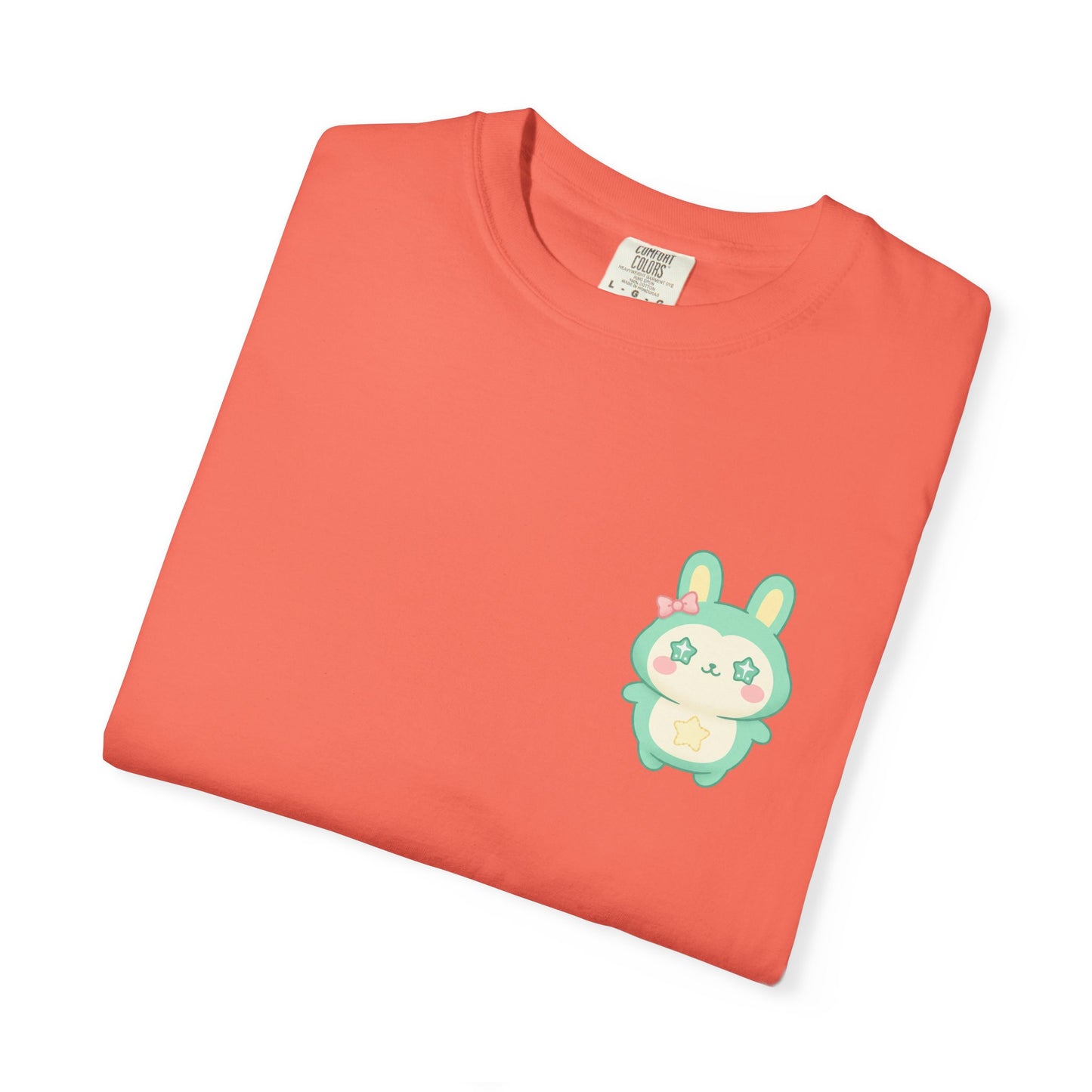 Mint Kawaii Bunny Pocket T-Shirt | Cute Pastel Rabbit Chest Print