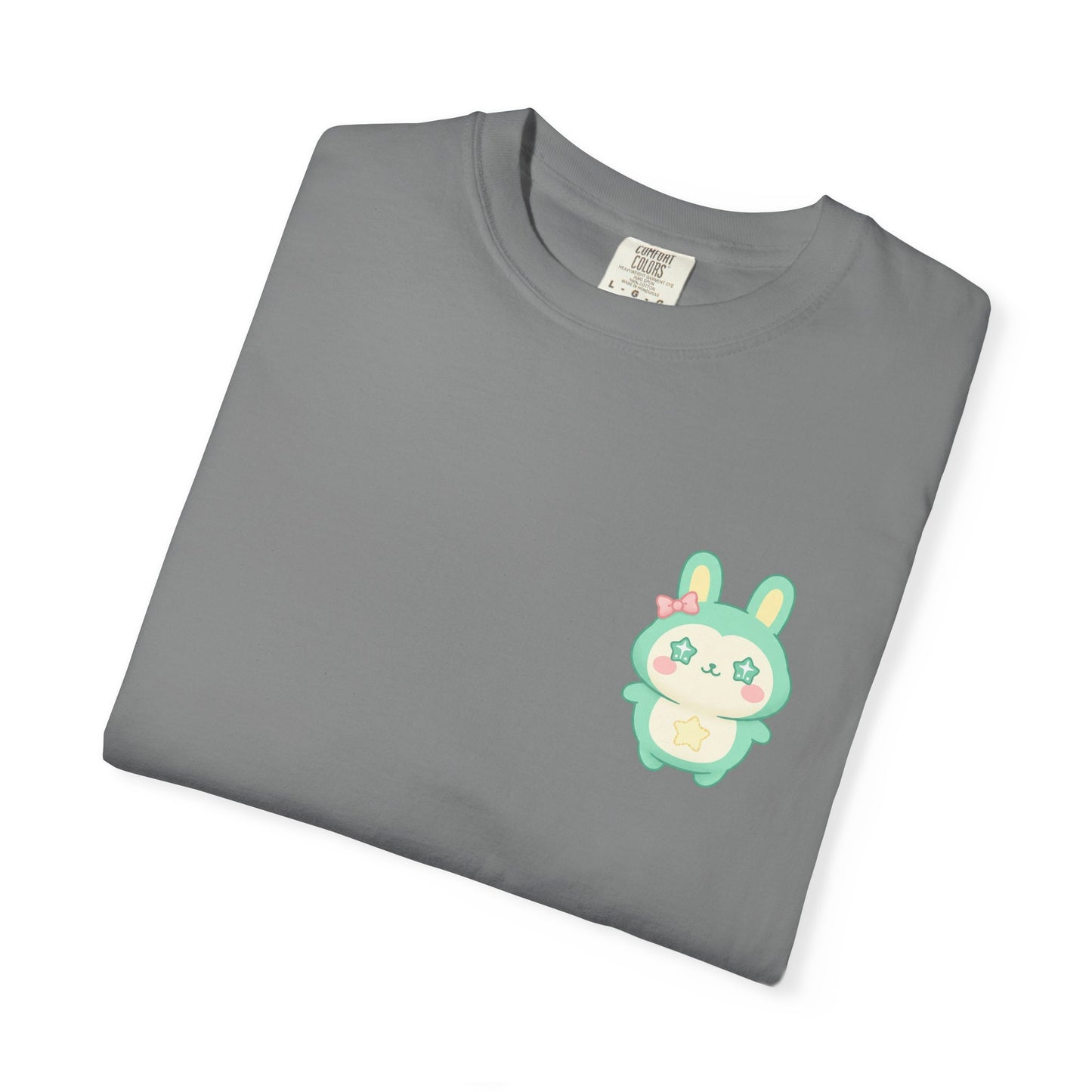 Mint Kawaii Bunny Pocket T-Shirt | Cute Pastel Rabbit Chest Print