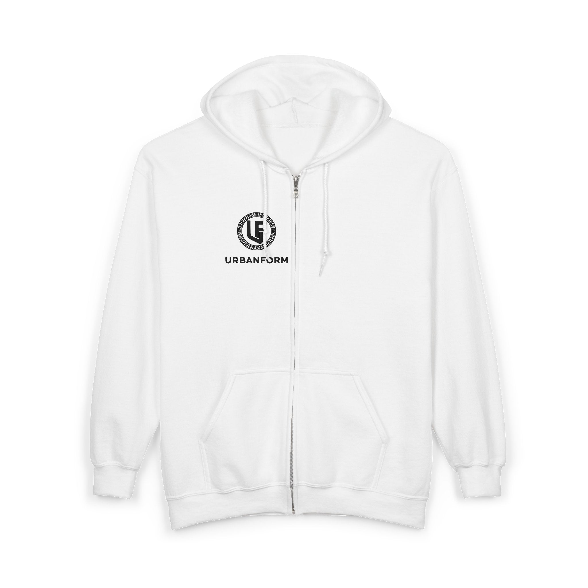 URBANFORM Logo Zip Hoodie | Minimal Branded Full-Zip Sweatshirt