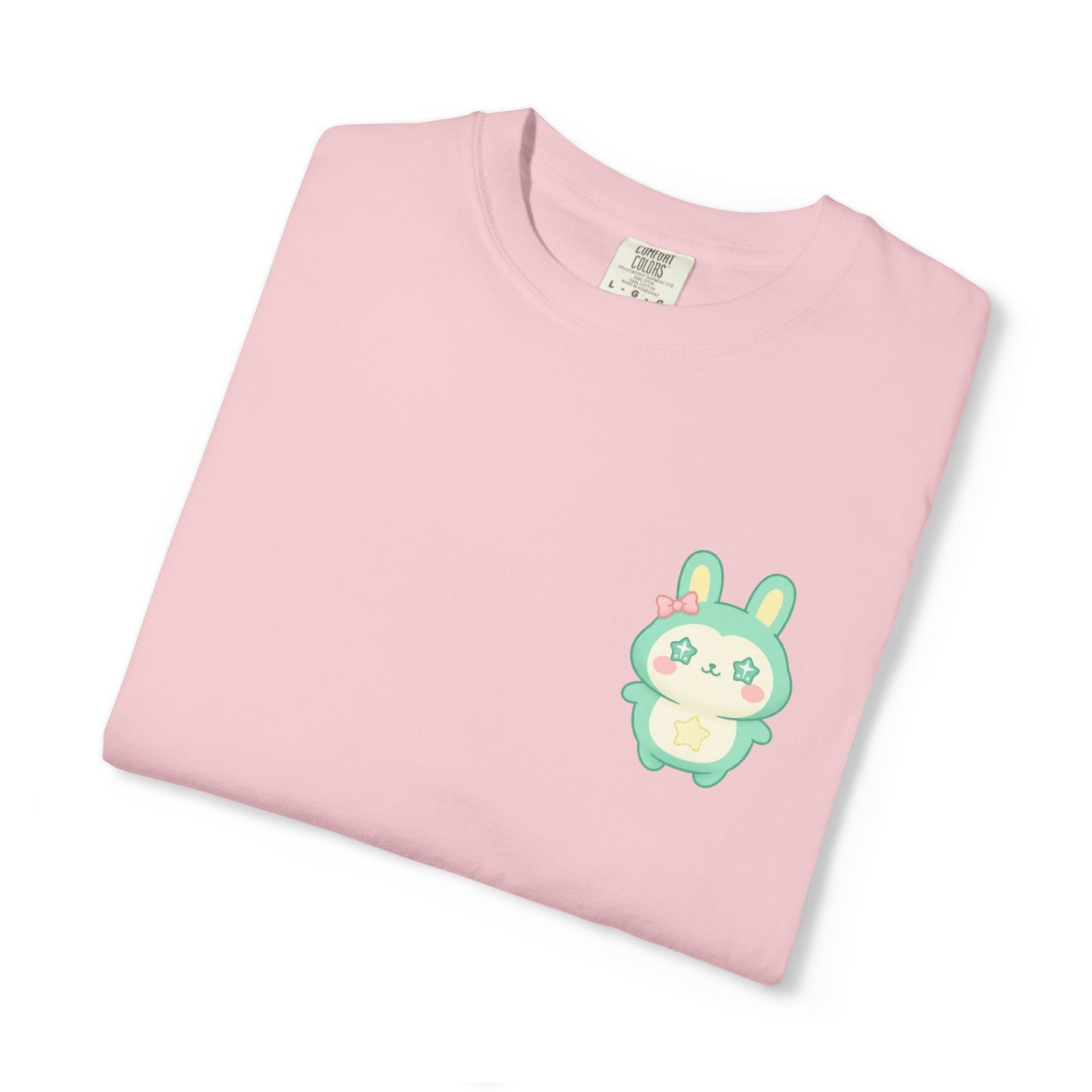 Mint Kawaii Bunny Pocket T-Shirt | Cute Pastel Rabbit Chest Print
