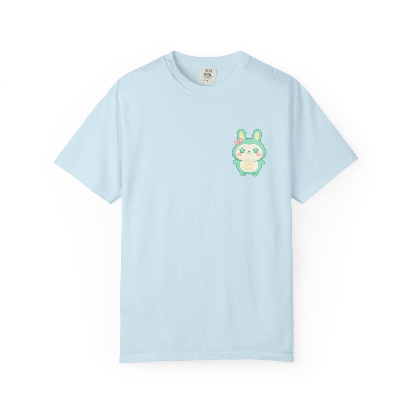 Mint Kawaii Bunny Pocket T-Shirt | Cute Pastel Rabbit Chest Print