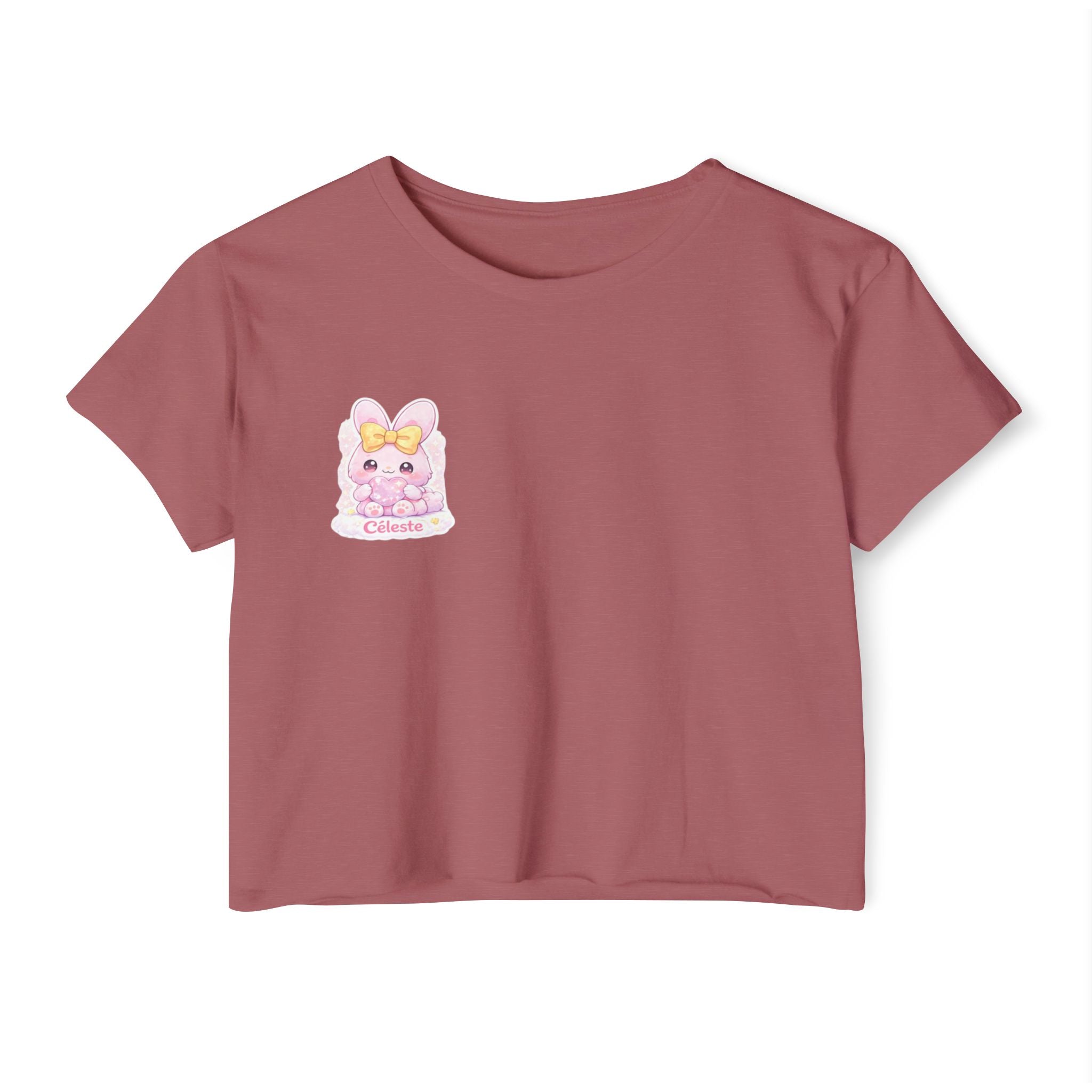Céleste™ Bunny Crop Top | Plush & Paws Character Tee