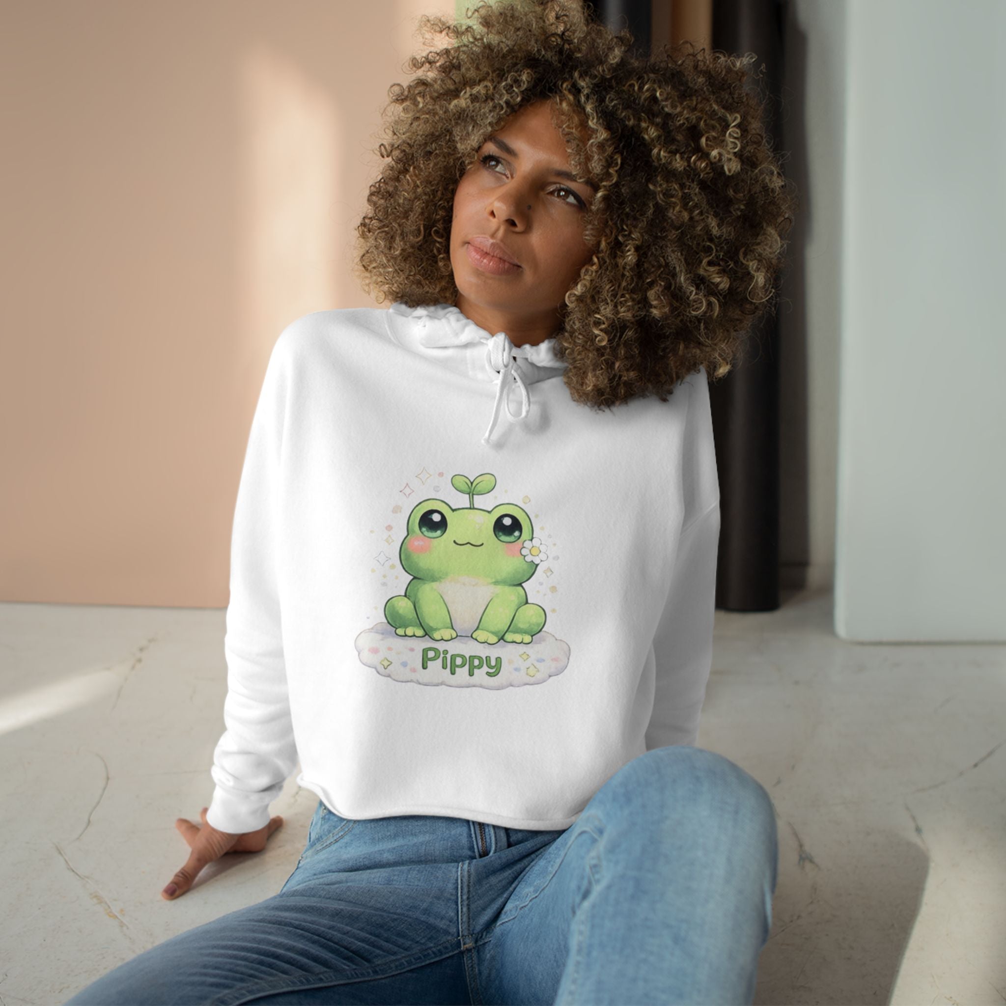 Pippy™ Frog Crop Hoodie | Plush & Paws Character Hoodie