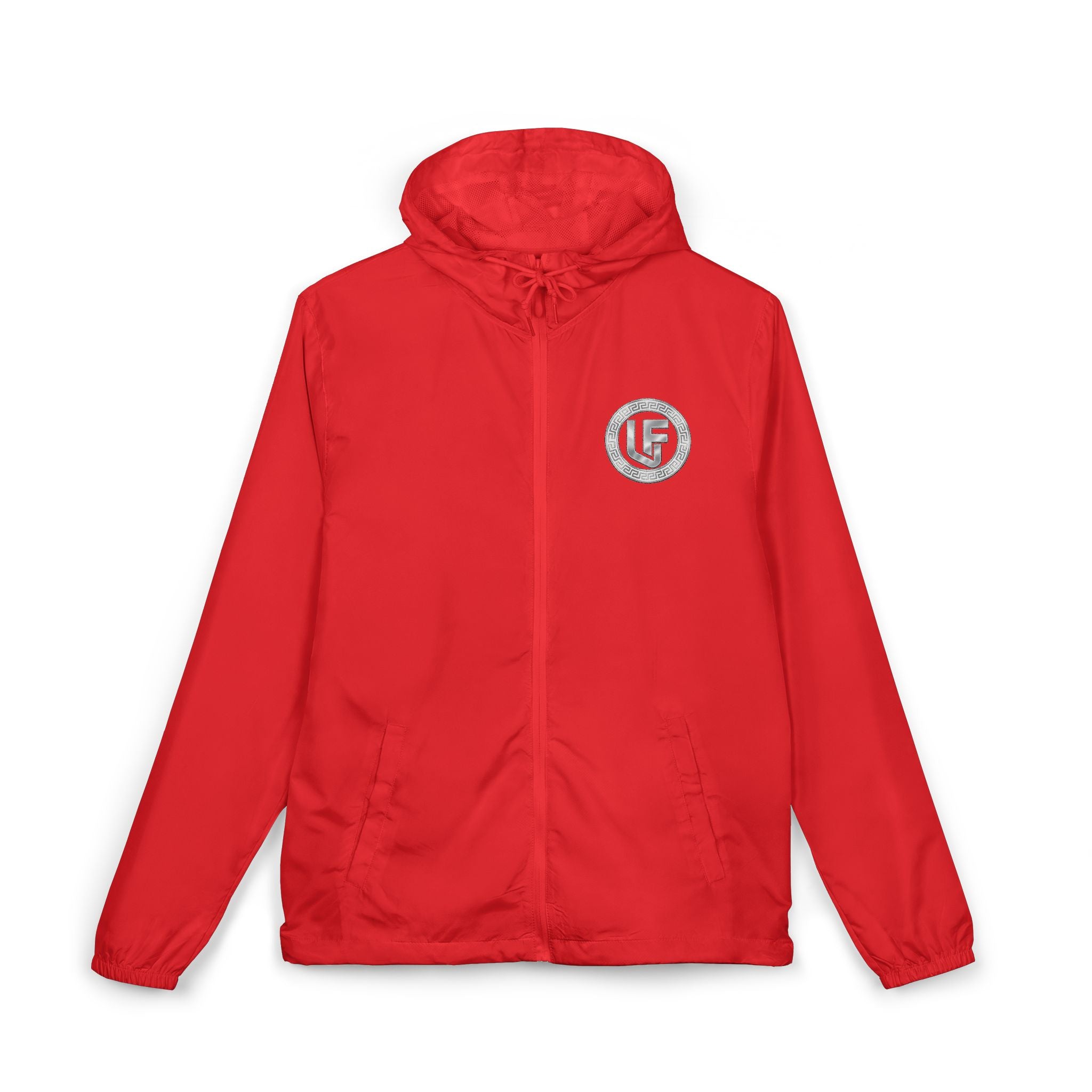 URBANFORM Windbreaker Jacket — Small Circular Compass Logo, Minimal Outdoor Urban Shell