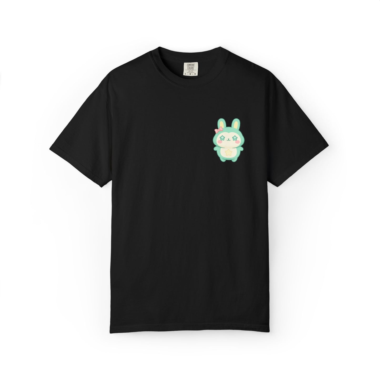 Mint Kawaii Bunny Pocket T-Shirt | Cute Pastel Rabbit Chest Print