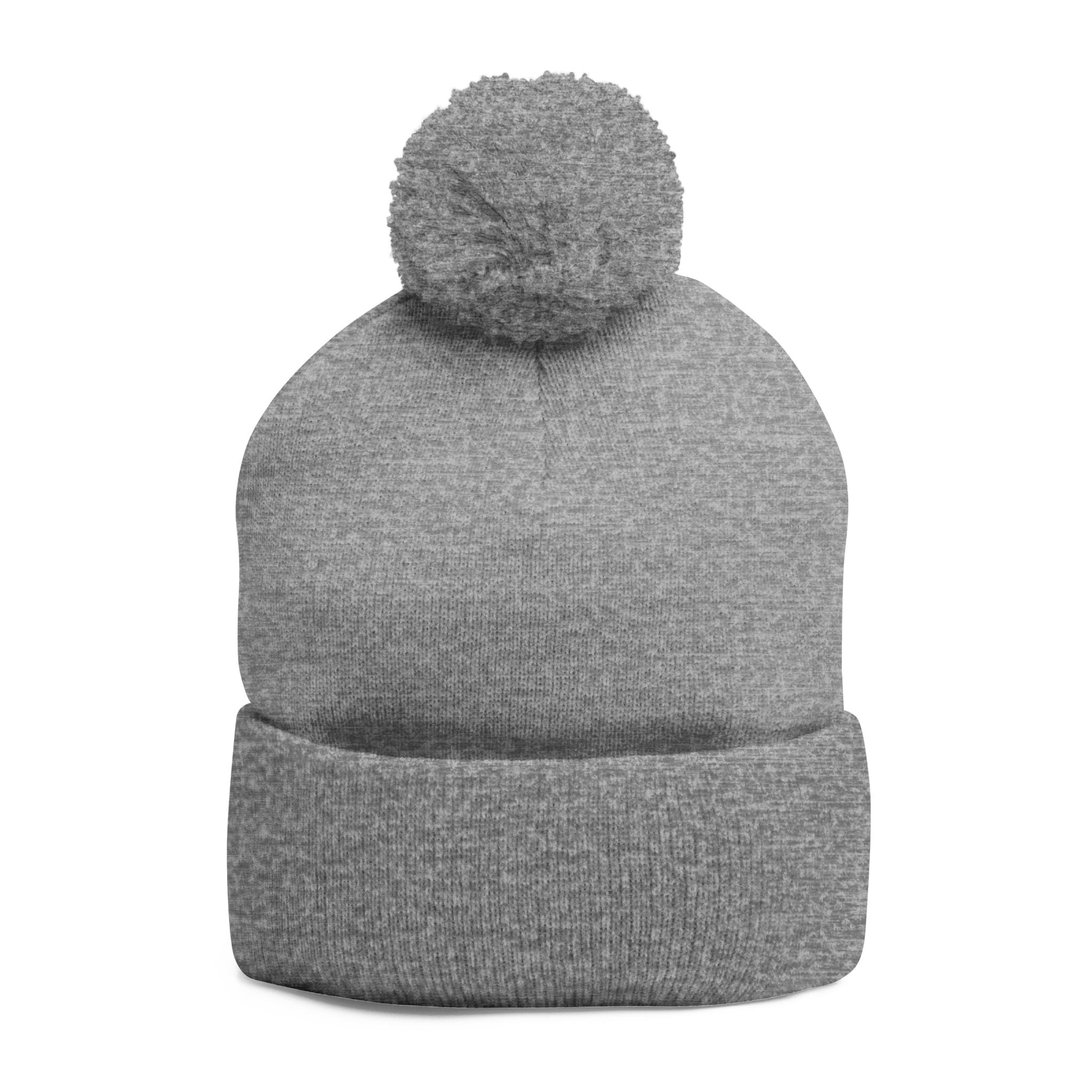 URBANFORM Embroidered Pom-Pom Beanie | Cozy Winter Knit Cap