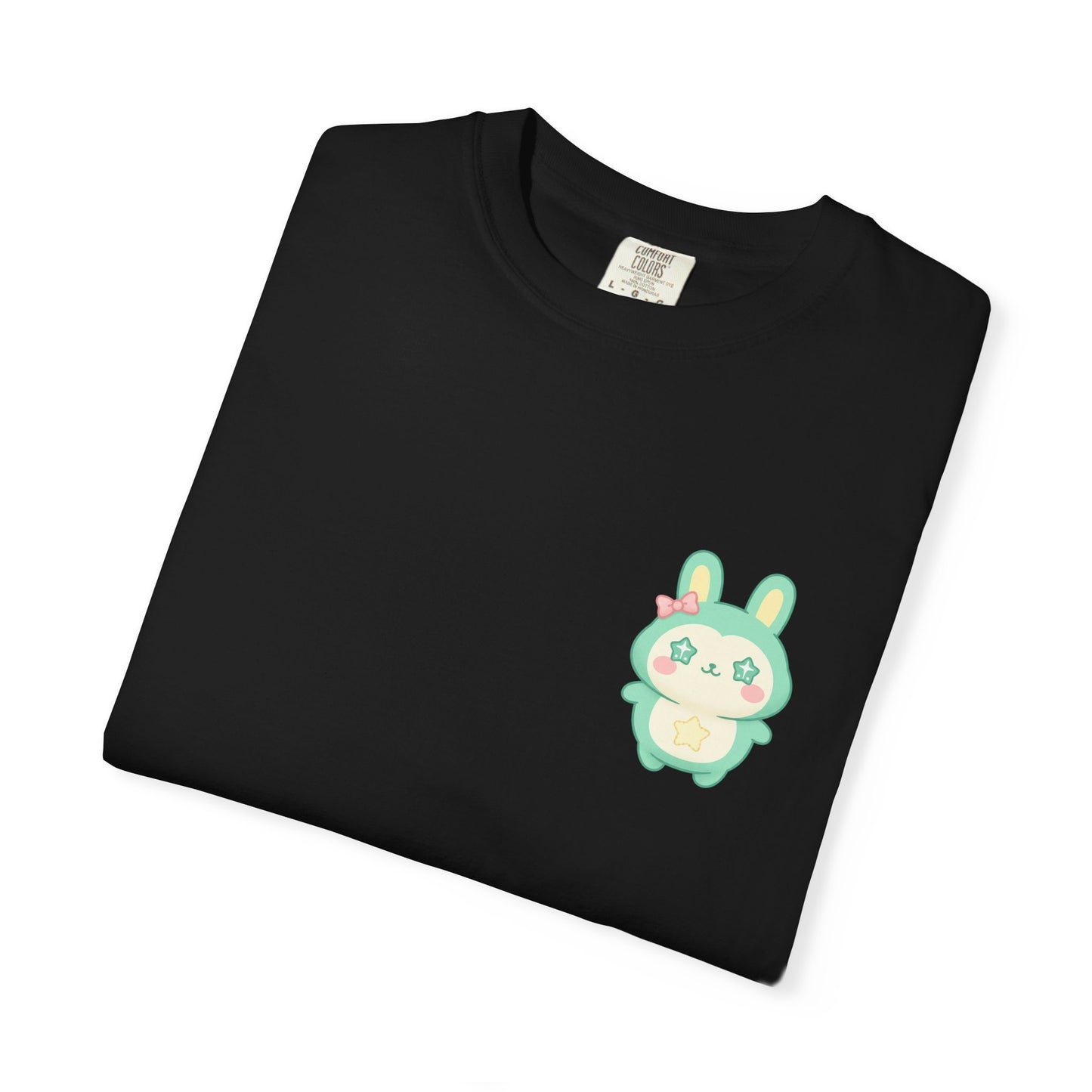 Mint Kawaii Bunny Pocket T-Shirt | Cute Pastel Rabbit Chest Print