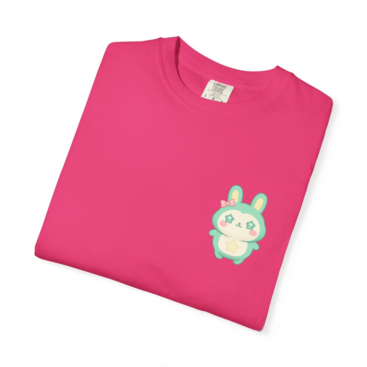 Mint Kawaii Bunny Pocket T-Shirt | Cute Pastel Rabbit Chest Print