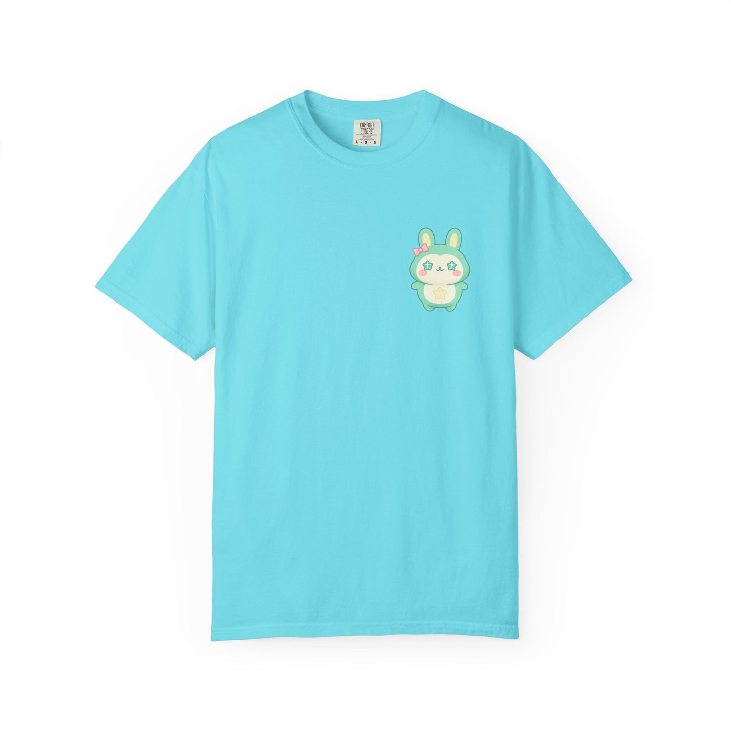 Mint Kawaii Bunny Pocket T-Shirt | Cute Pastel Rabbit Chest Print