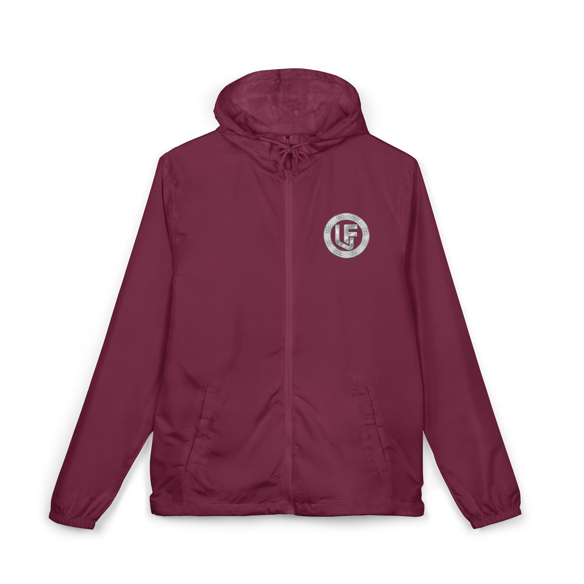 URBANFORM Windbreaker Jacket — Small Circular Compass Logo, Minimal Outdoor Urban Shell