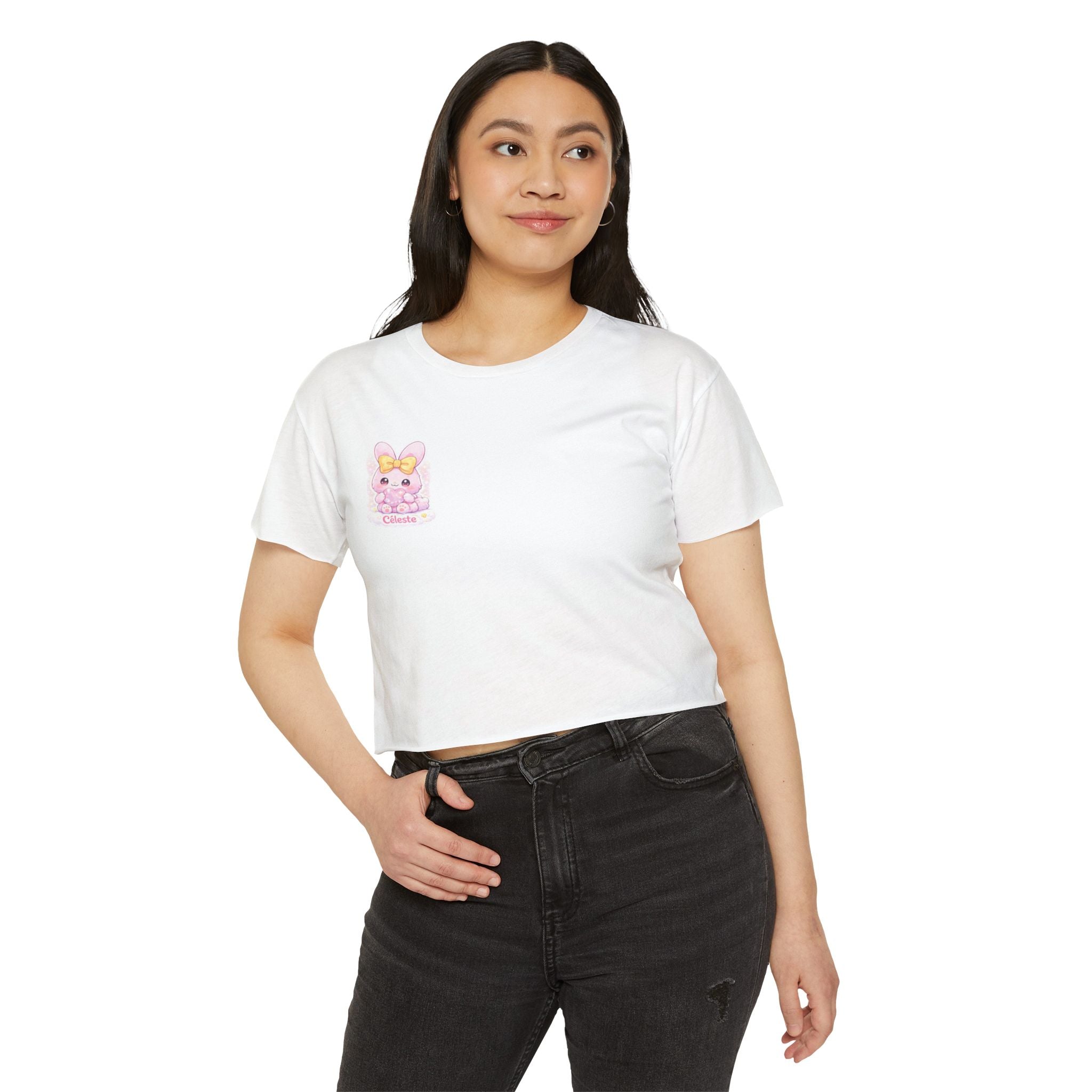 Céleste™ Bunny Crop Top | Plush & Paws Character Tee