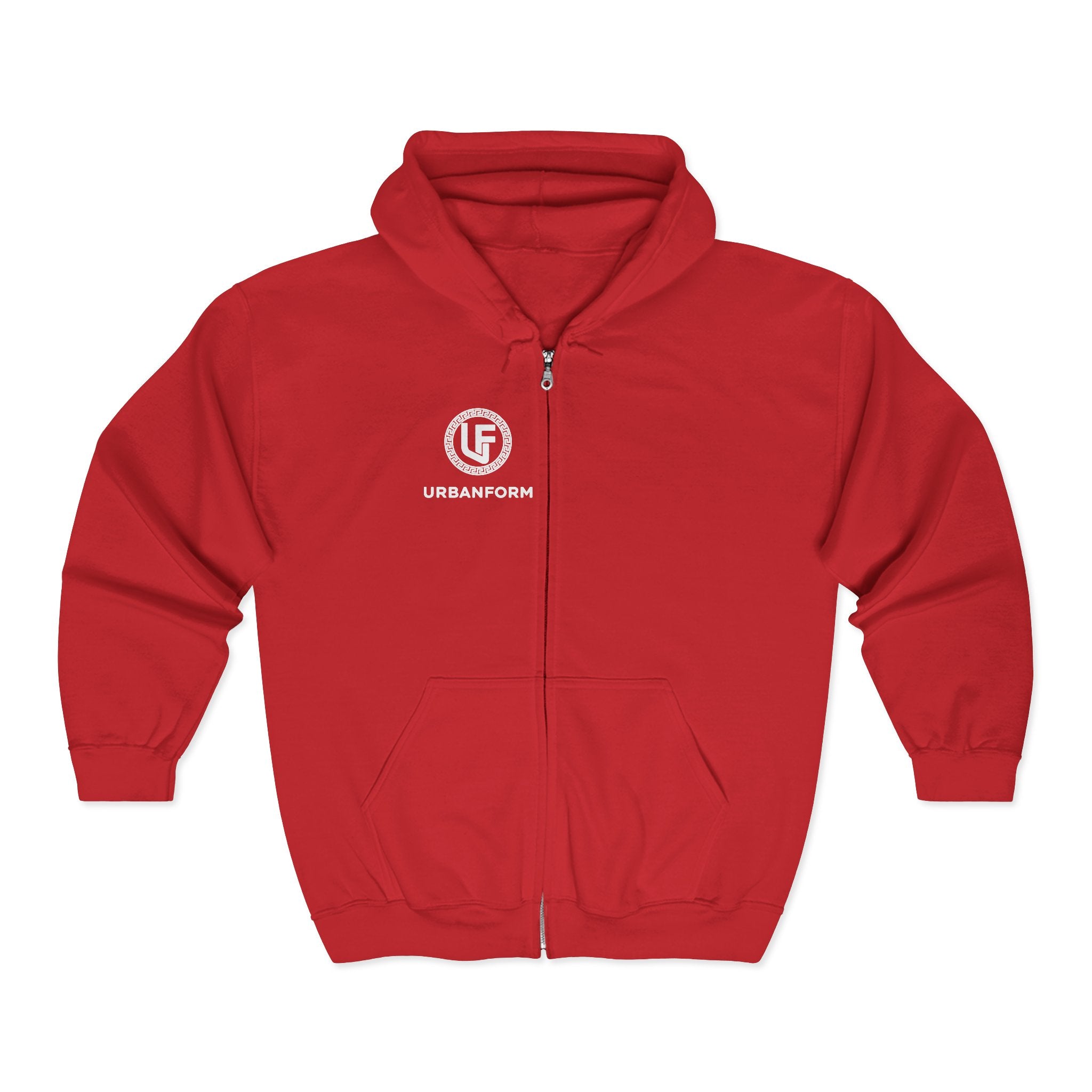 URBANFORM Logo Zip Hoodie | Minimal Branded Full-Zip Sweatshirt