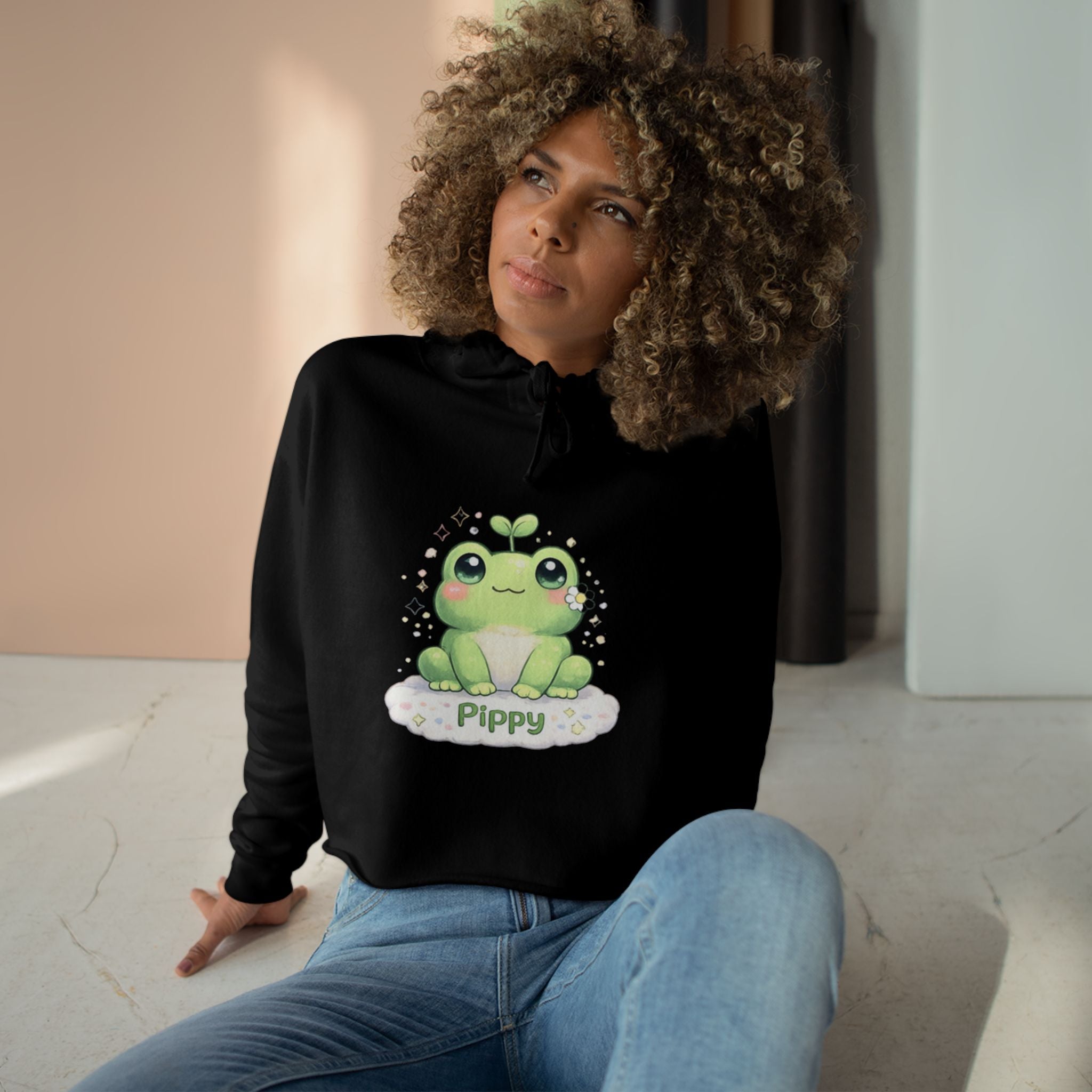 Pippy™ Frog Crop Hoodie | Plush & Paws Character Hoodie