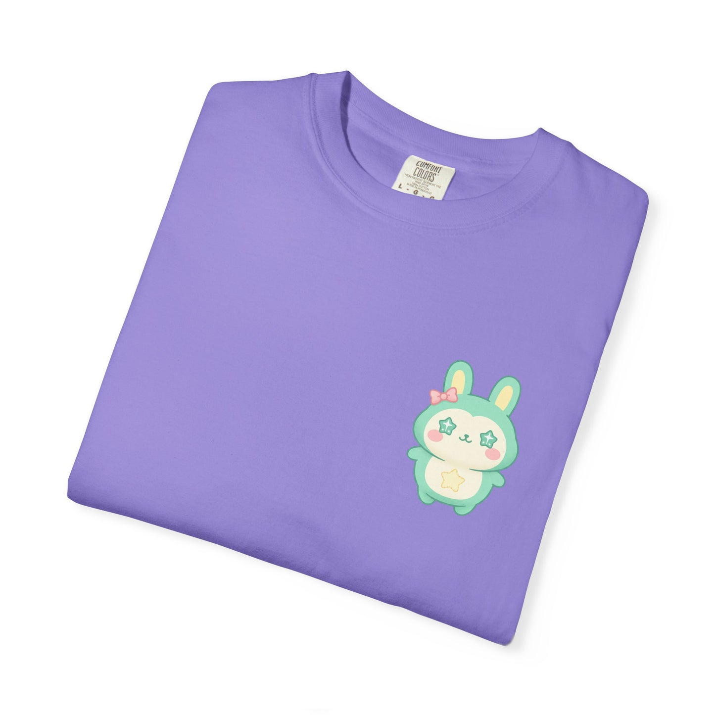 Mint Kawaii Bunny Pocket T-Shirt | Cute Pastel Rabbit Chest Print
