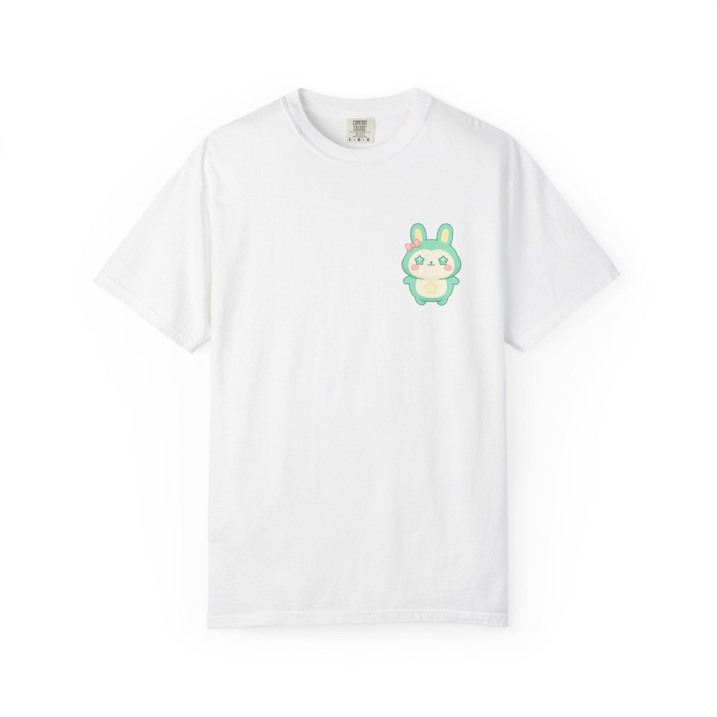 Mint Kawaii Bunny Pocket T-Shirt | Cute Pastel Rabbit Chest Print