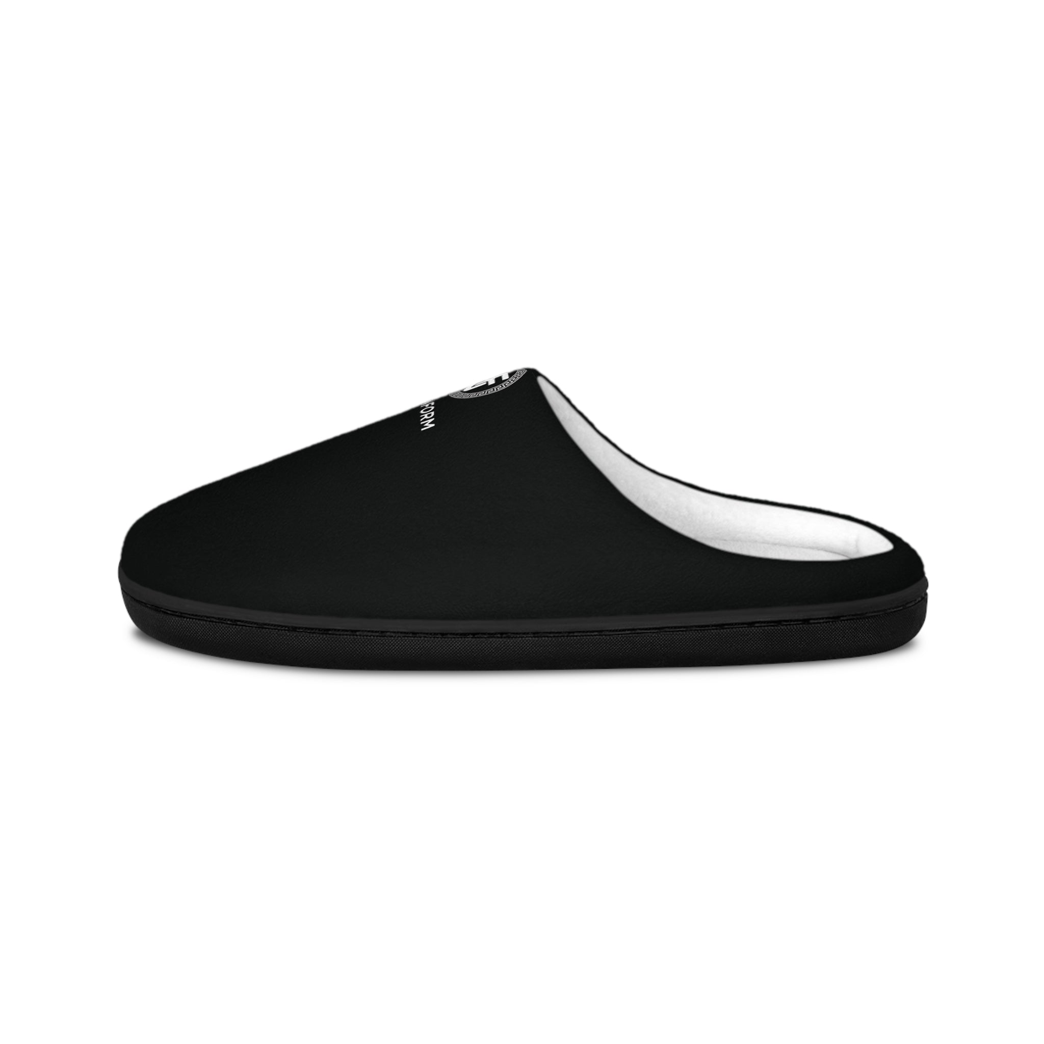 URBANFORM Unisex Black Indoor Slippers | Cozy House Shoes with Minimal Logo