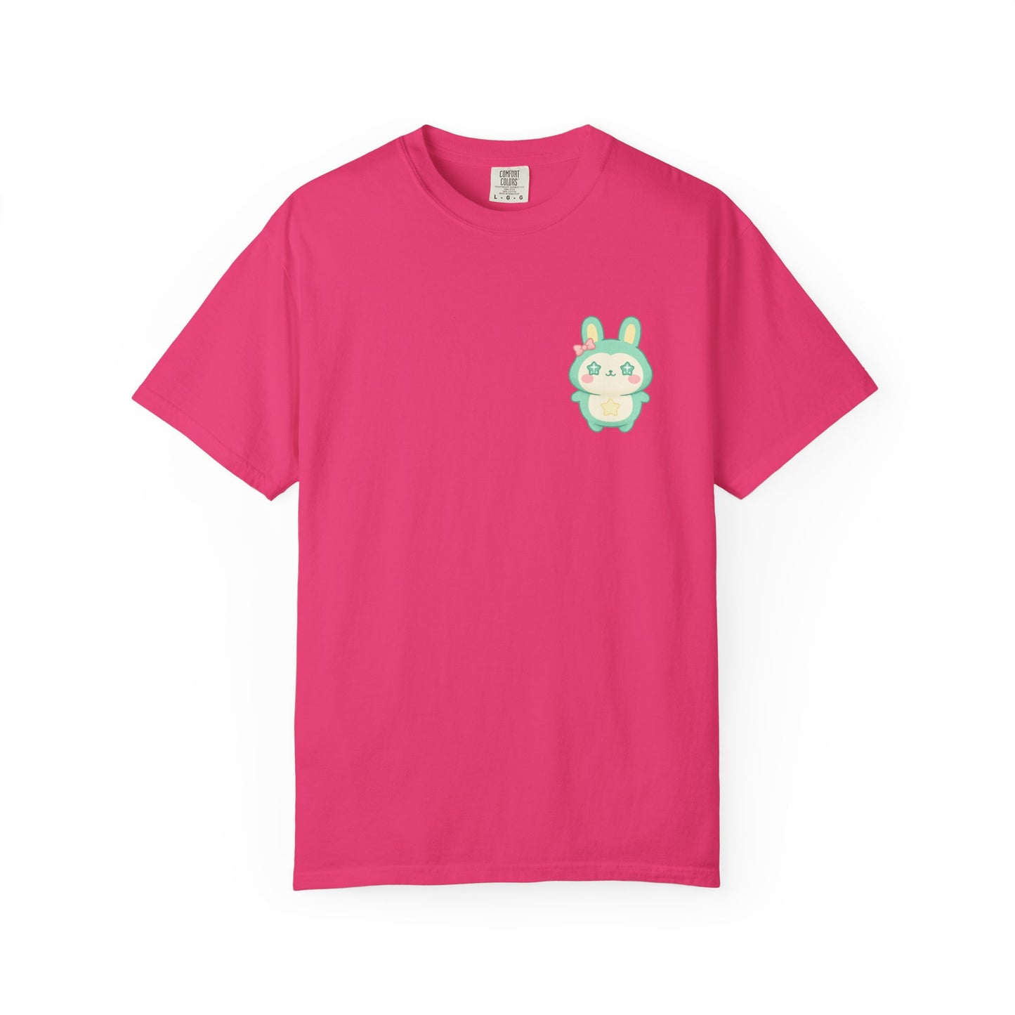 Mint Kawaii Bunny Pocket T-Shirt | Cute Pastel Rabbit Chest Print